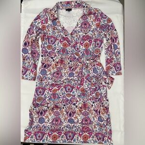 Talbots Wrap Shift Multicolor Floral Dress